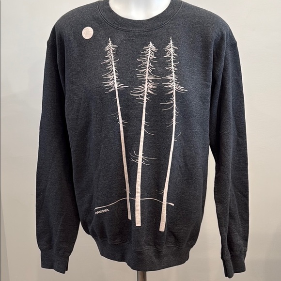Marushka Small Oversize Gray Crewneck Sweater Tree Design - Picture 1 of 9